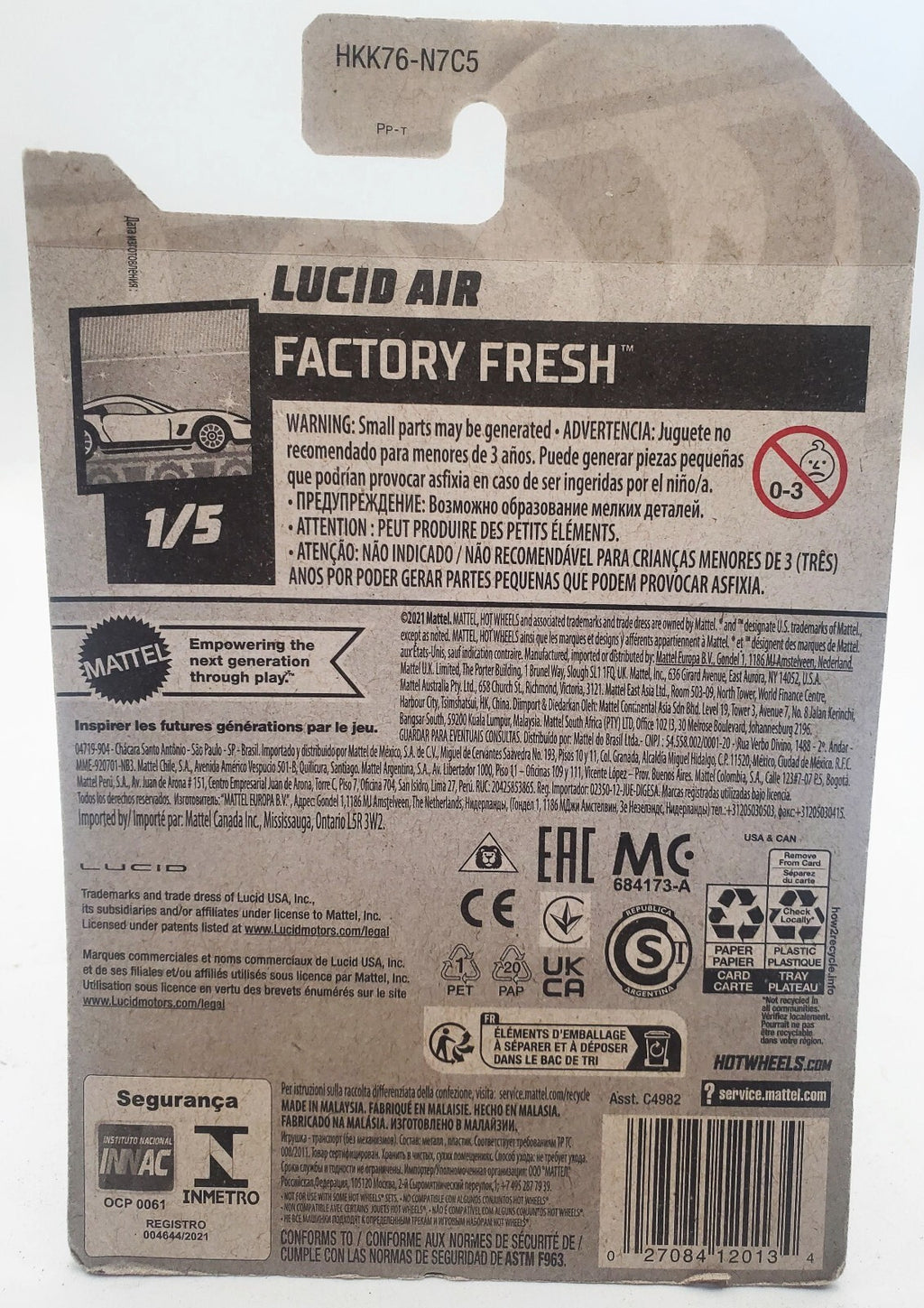 Hot Wheels Lucid Air Factory Fresh 1/5 97/250 New