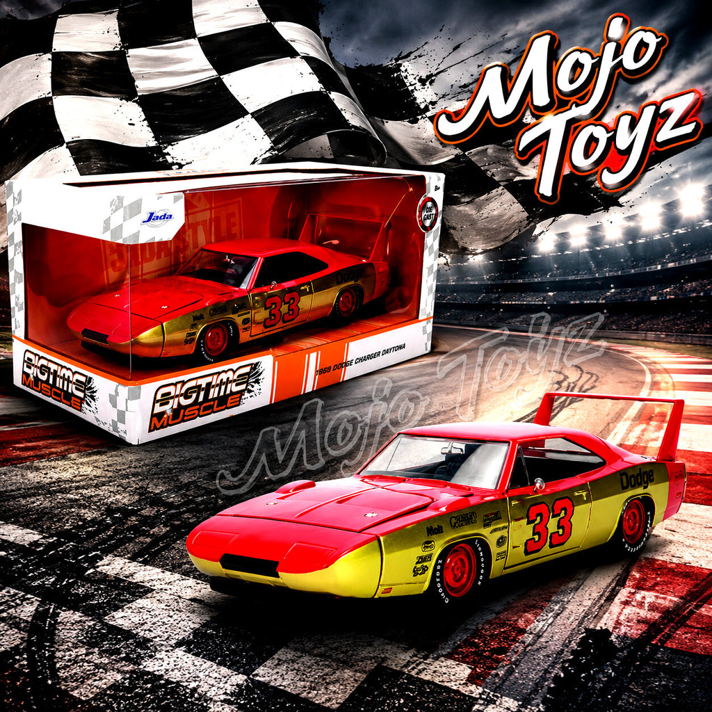 Bigtime Muscle 1969 Red Dodge Charger Daytona 1:24 Scale Die-Cast Metal Vehicle