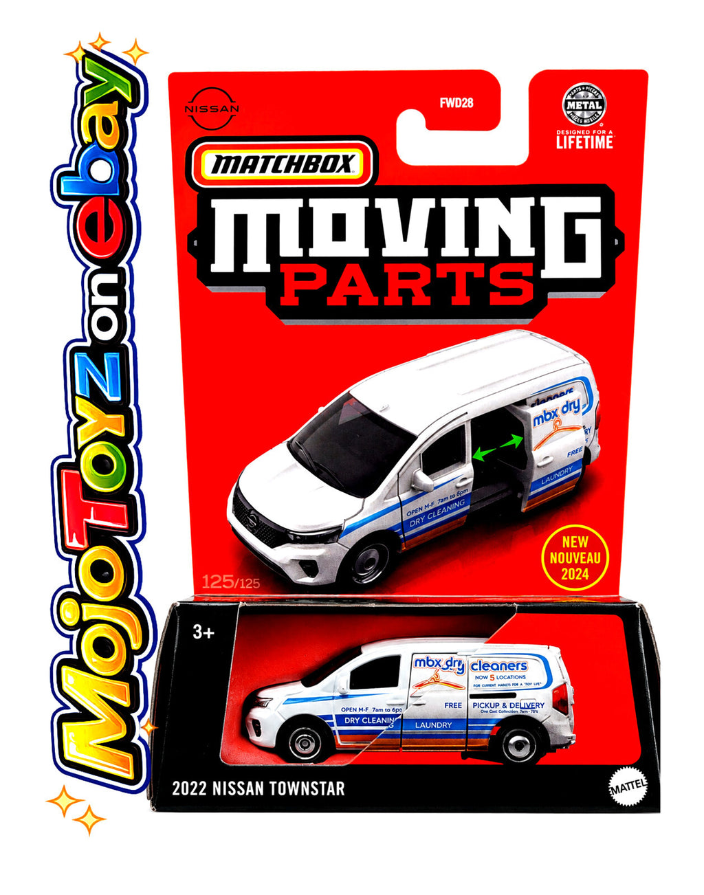 New 2024 Matchbox 1:64 Diecast 2022 Nissan Townstar Van with Moving Parts NEW !!
