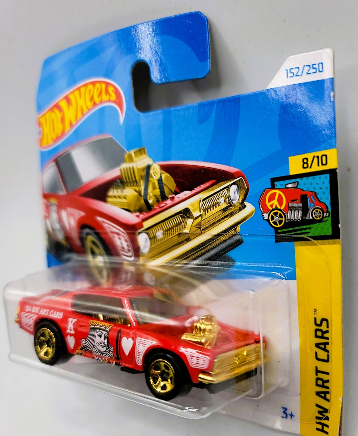 2024 HOT WHEELS KING KUDA HW ART CARS 8/10 RED SHORT CARD New on Blister !!