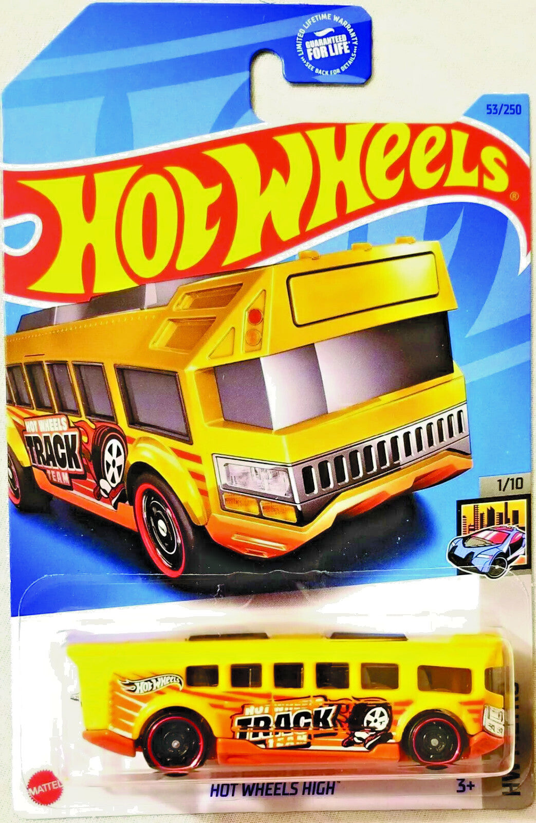 Hot Wheels High Track Bus YELLOW  New on Blister Card