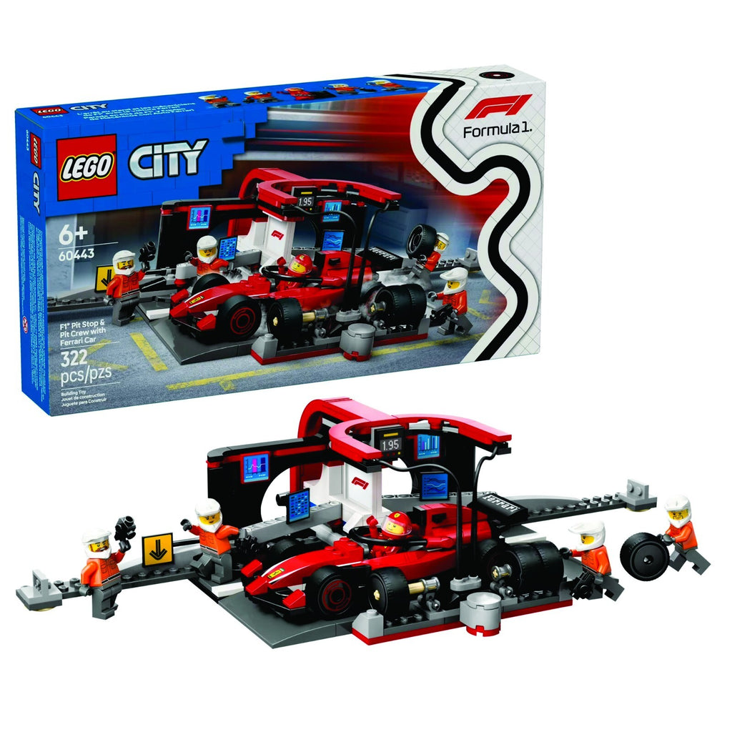 LEGO CITY: F1 Pit Stop & Pit Crew with Ferrari Car (60443) NEW IN BOX