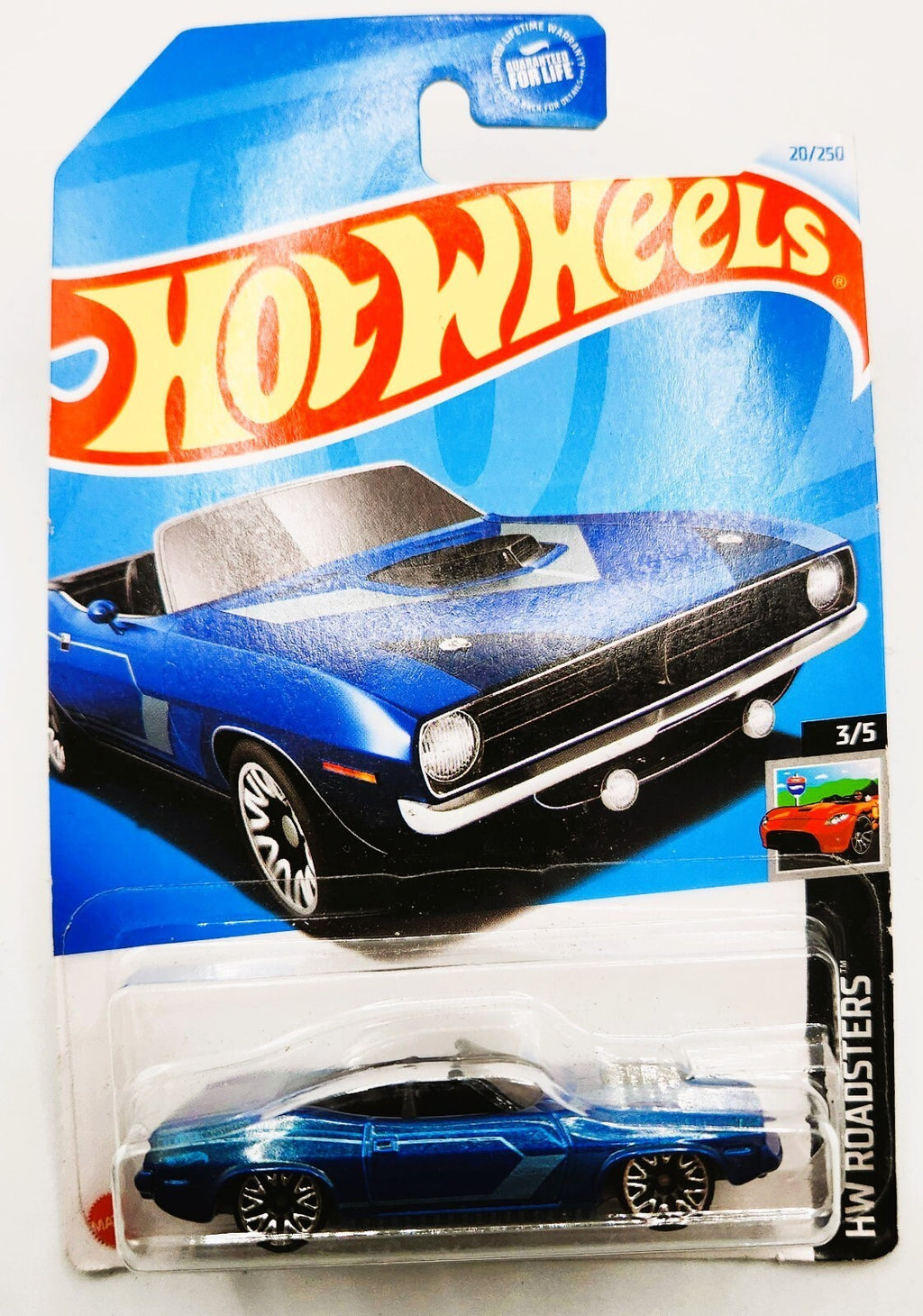'70 Plymouth Barracuda 20/250 Hot Wheels 2024 HTC13 HW Roadsters 3/5 blue