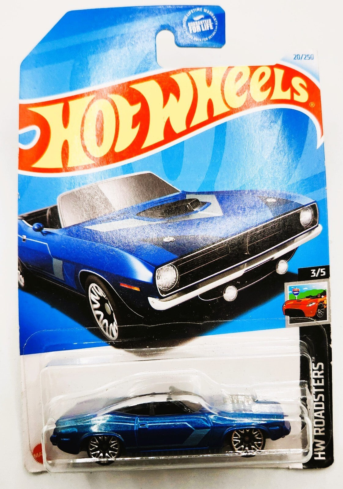 '70 Plymouth Barracuda 20/250 Hot Wheels 2024 HTC13 HW Roadsters 3/5 blue