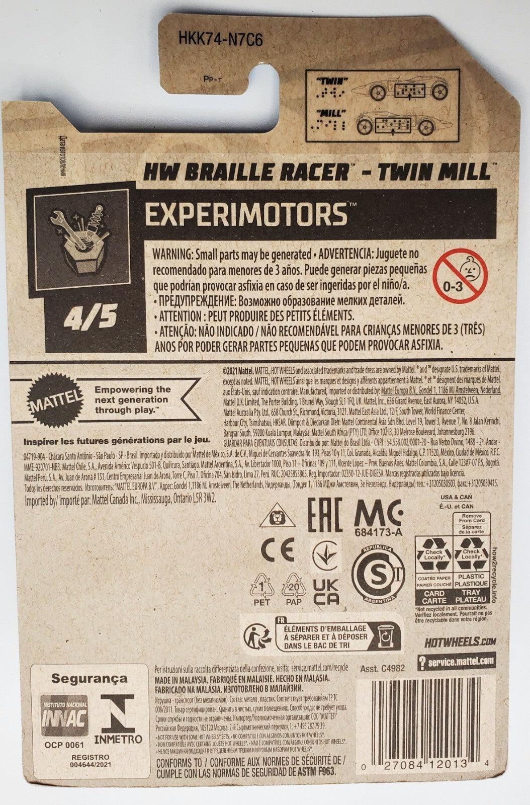 Hot Wheels HW Braille Racer Twin Mill, Experimotors 4/5 [Silver] 85/250