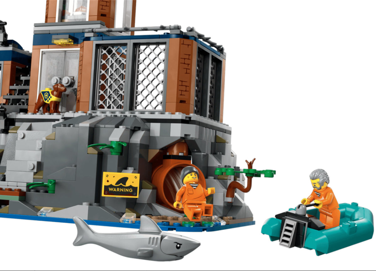 60419 POLICE PRISON ISLAND Lego City Town Legos set Helicopter Boat Shark NEW