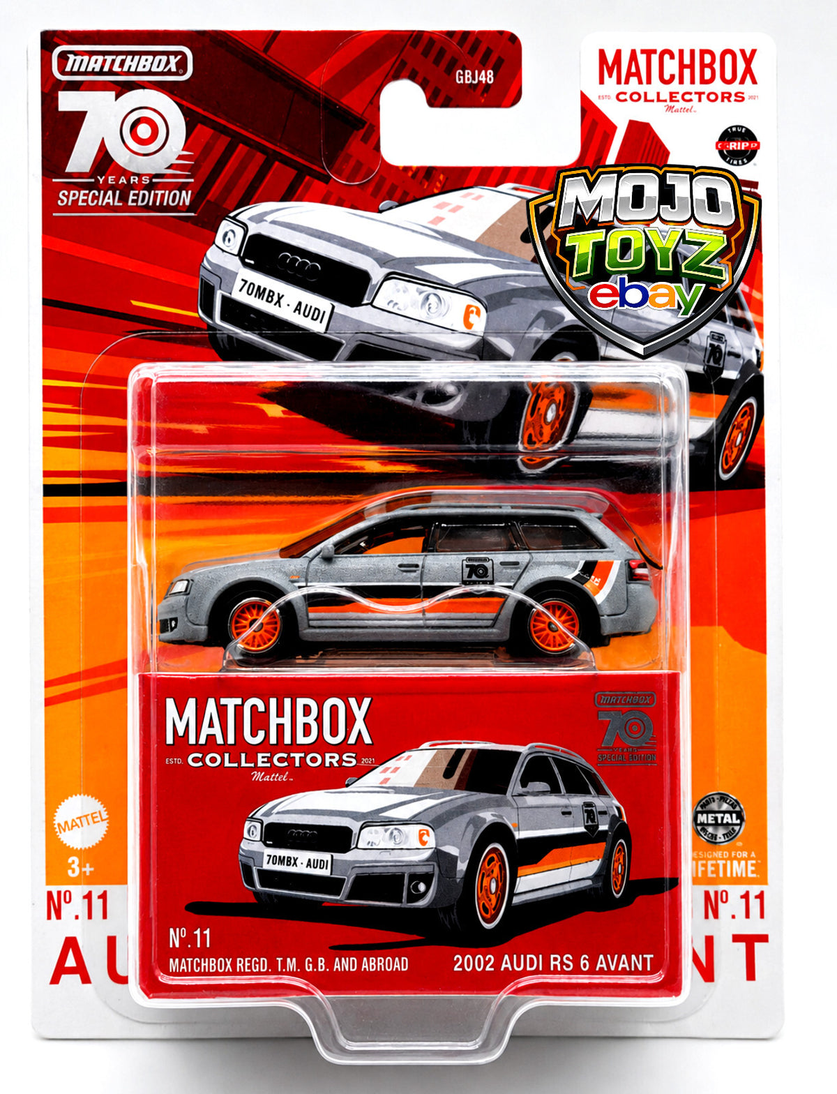 MATCHBOX COLLECTORS 70 YEARS 2002 AUDI RS 6 AVANT NEW ON SEALED BLISTER CARD