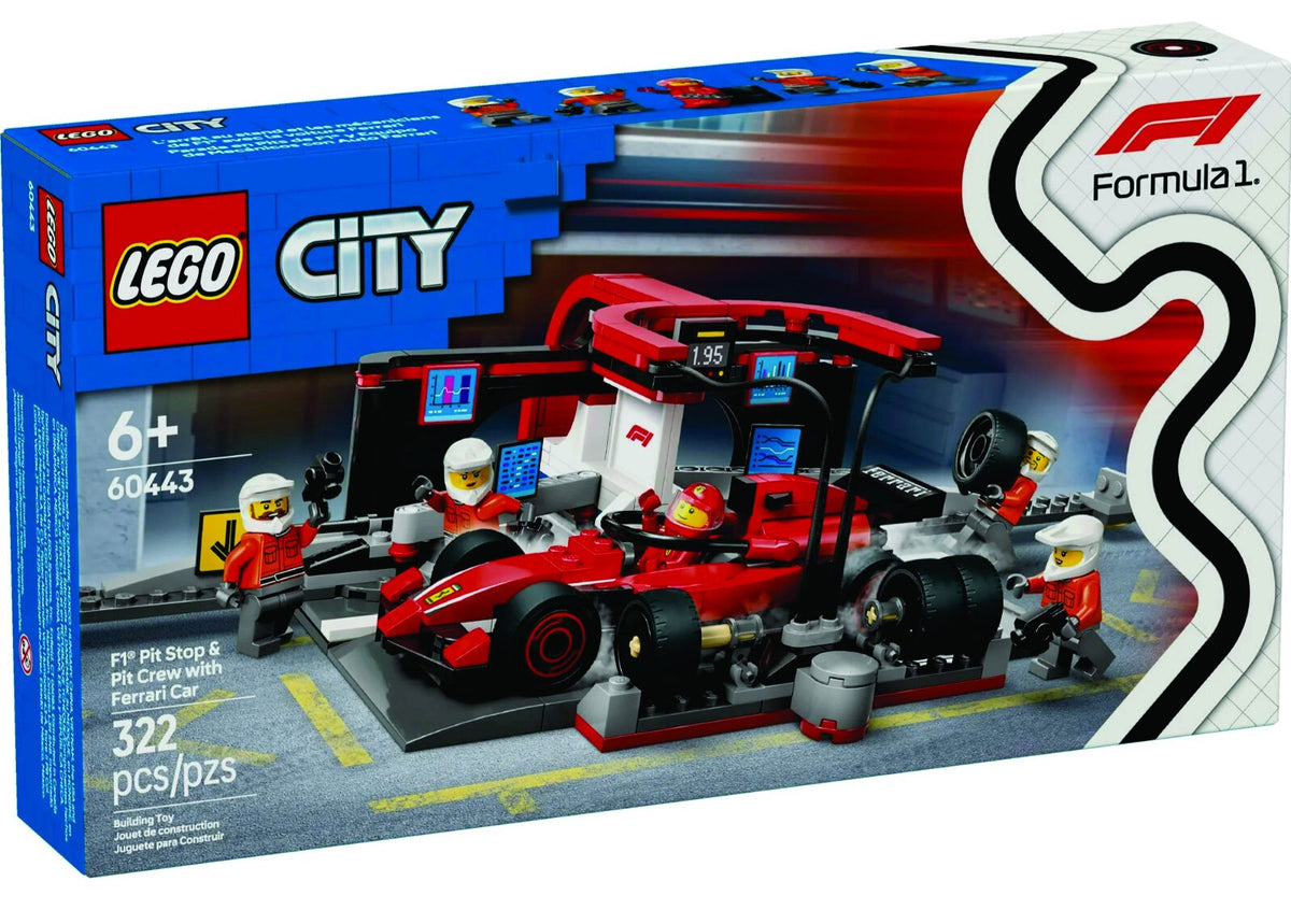 LEGO CITY: F1 Pit Stop & Pit Crew with Ferrari Car (60443) NEW IN BOX