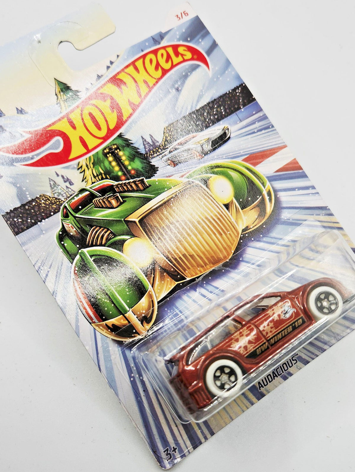 Hot Wheels 2019 Holiday Hot Rods #3 Audacious White w/ 5 Spokes NEW ON BLISTER