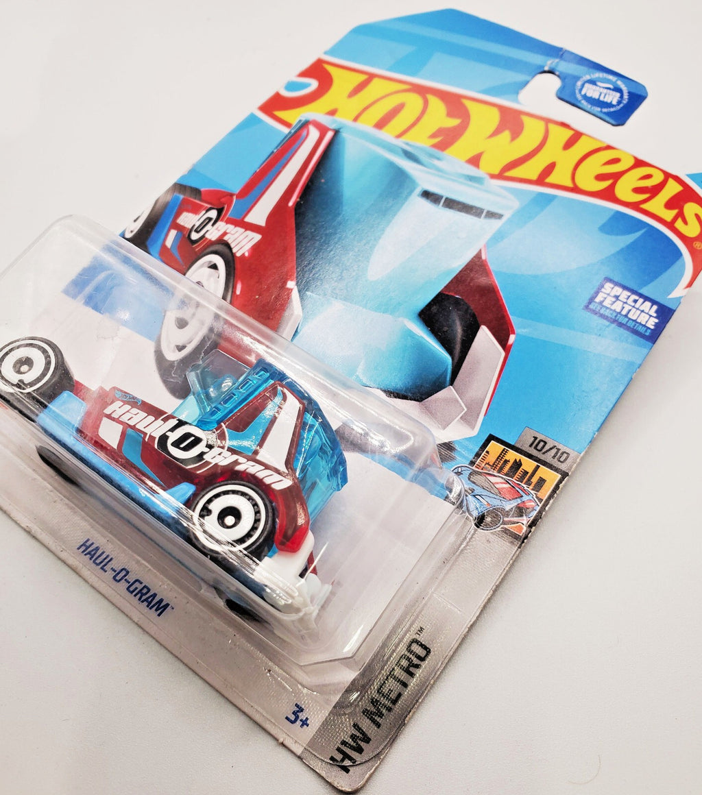 Hot Wheels 2023 Haul-O-Gram #220 Blue/Red NEW on Non-Perfect Blister Card