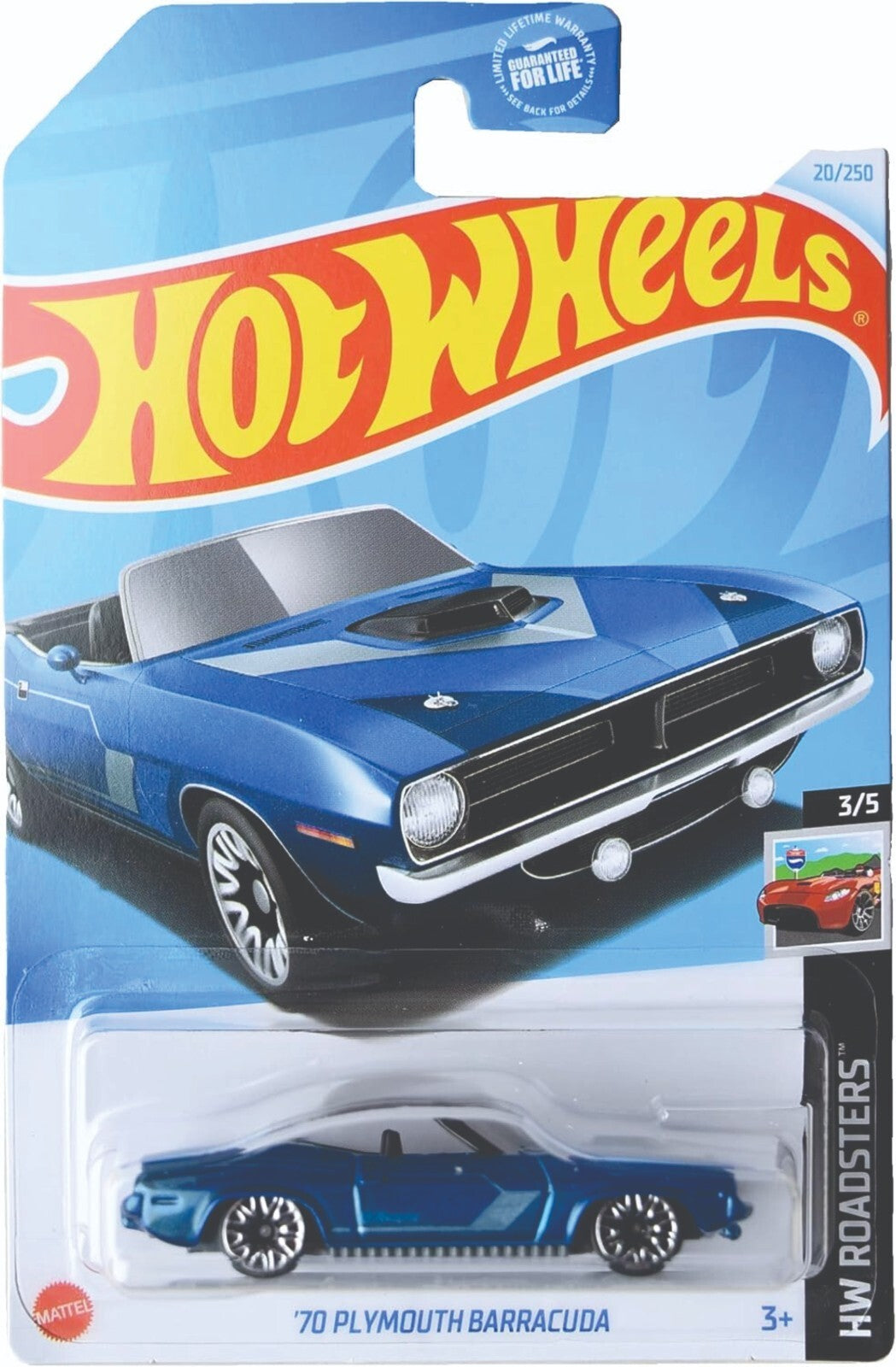 '70 Plymouth Barracuda 20/250 Hot Wheels 2024 HTC13 HW Roadsters 3/5 blue