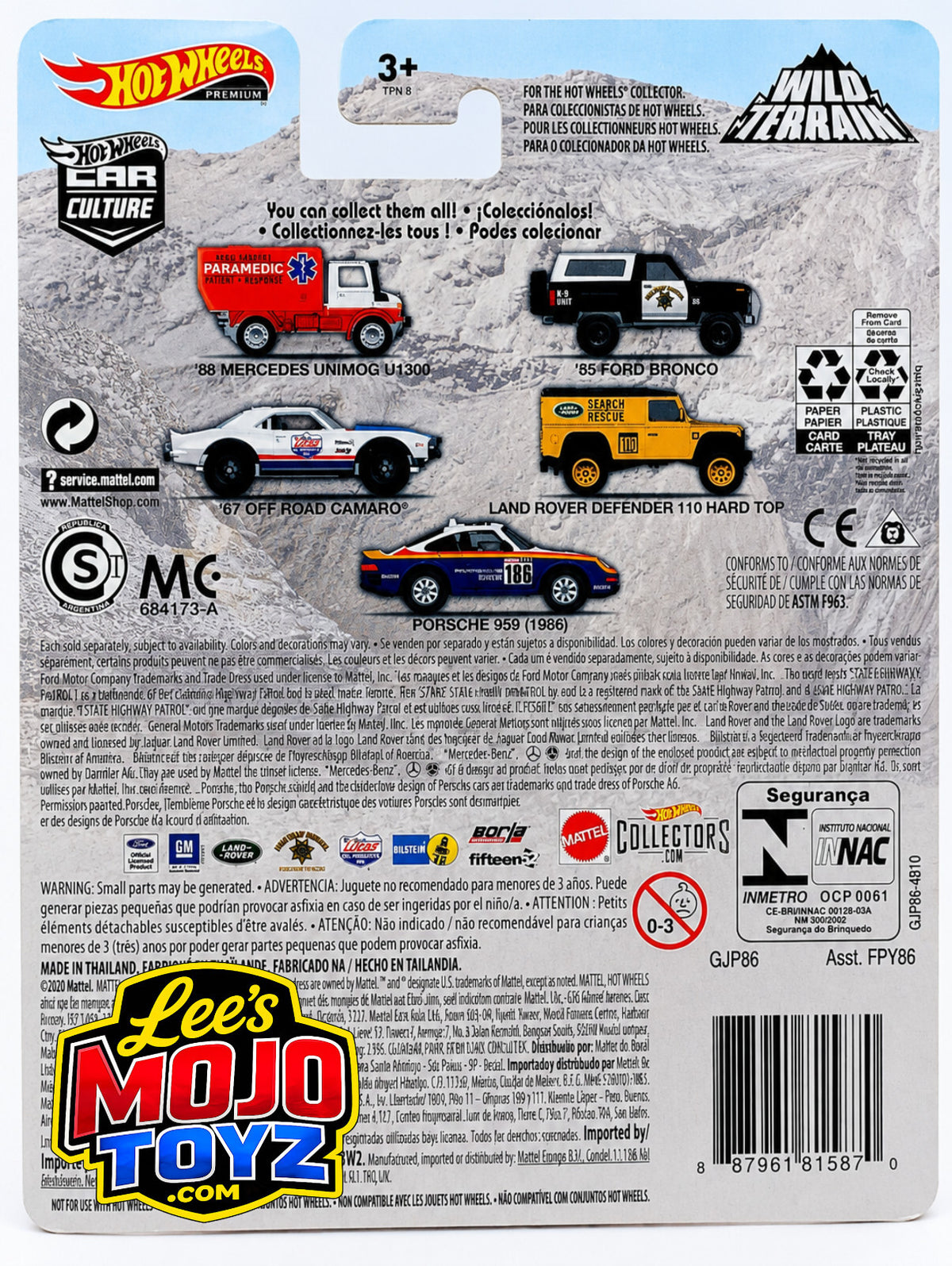 2020 Hot Wheels Premium Wild Terrain 4/5 LAND ROVER DEFENDER 110 HARD TOP Yellow