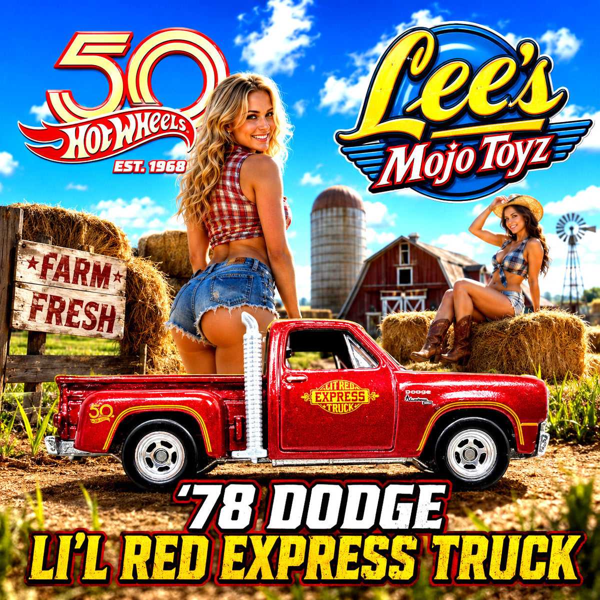 Hot Wheels 78 Dodge Li'l Red Express Truck 50th Anniv FLF35-956B 1/64