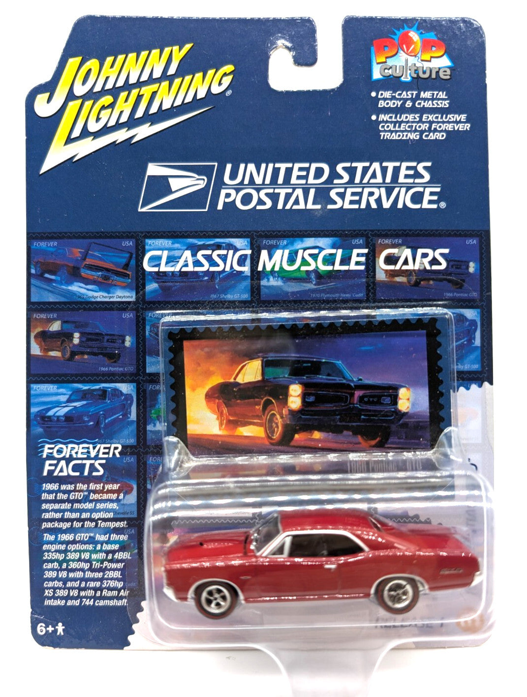 Johnny Lightning 1966 Pontiac GTO Classic Muscle Car USPS 2024 Release 1 NEW!