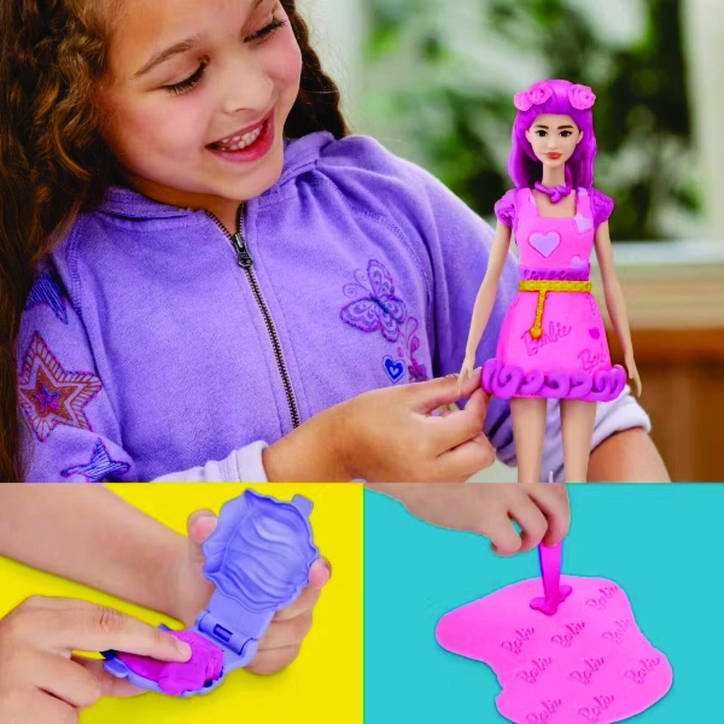 Play-Doh Barbie Hearts and Hair Set Make Doll Clothes & 10 Fashion Accessories