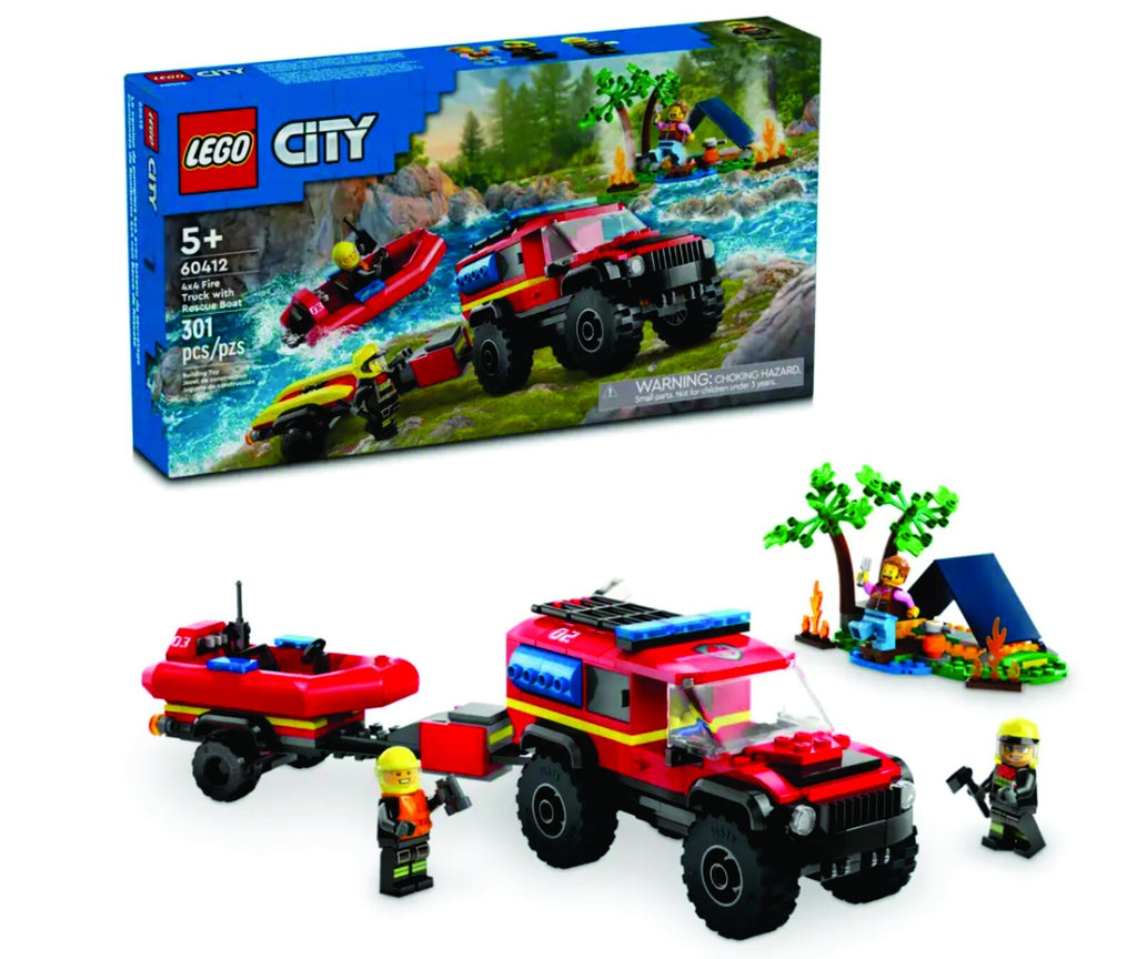 LEGO® CITY: 4x4 Fire Truck with Rescue Boat (60412) NEW IN BOX