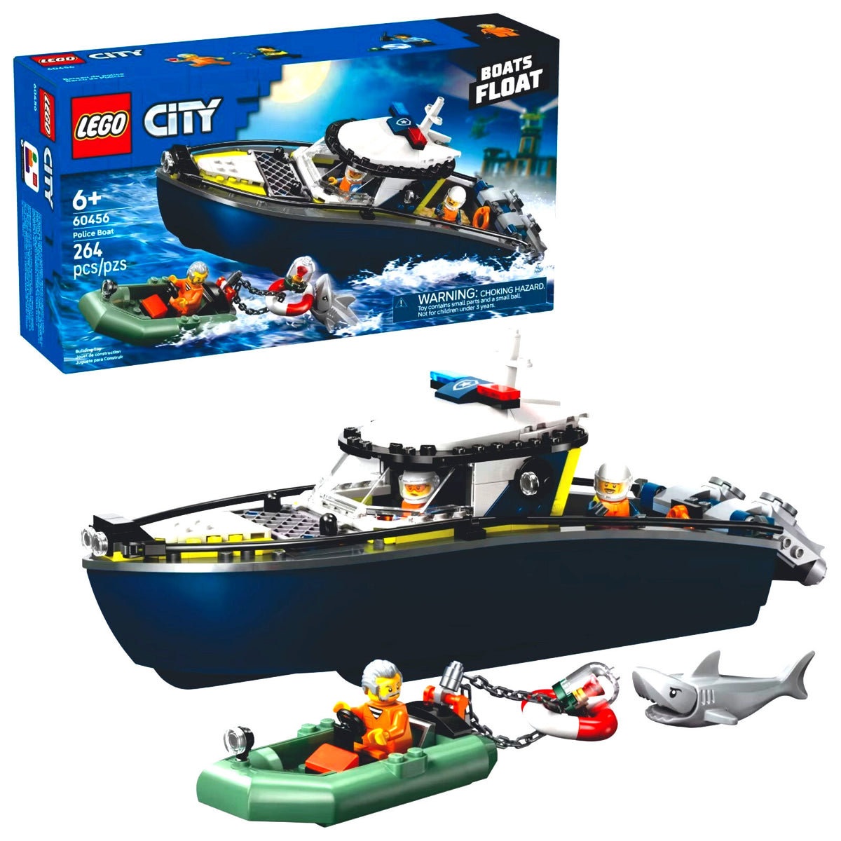 LEGO 60456 City Police Boat Chase Set - New Sealed - Floating Boats - Shark incl