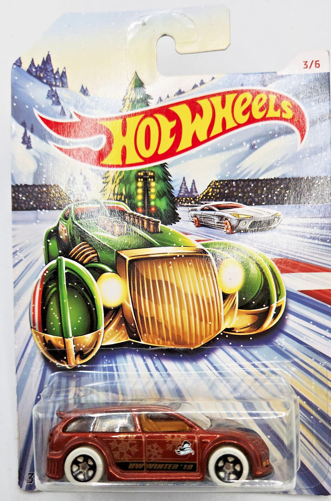Hot Wheels 2019 Holiday Hot Rods #3 Audacious White w/ 5 Spokes NEW ON BLISTER