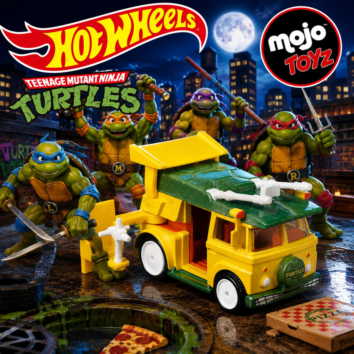 Hot Wheels Teenage Mutant Ninja Turtles Party Wagon 247/250 NEW ON BLISTER !!