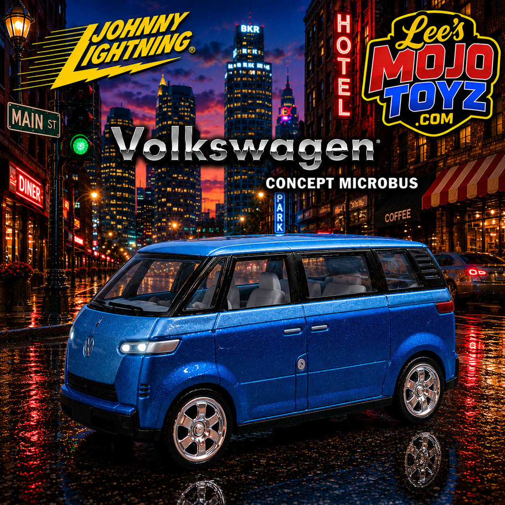 Johnny Lightning BLUE VOLKSWAGEN VW CONCEPT MICROBUS NEW (not perfect blister)