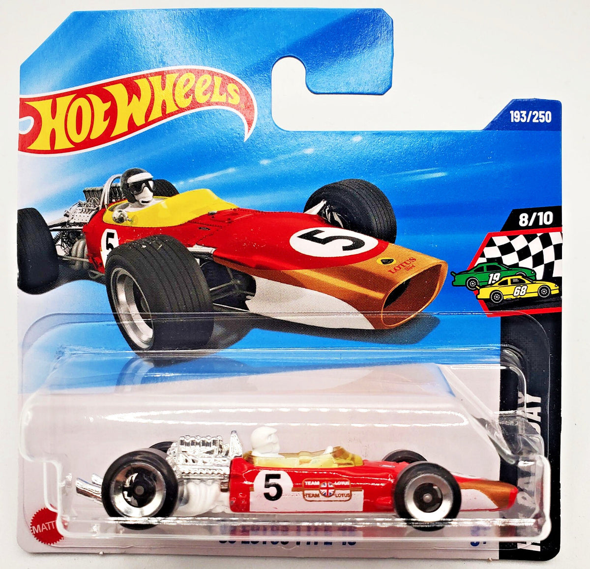 Hot Wheels Mainline '68 Lotus Type 49 Red HW Race Day New on Short Blister Card