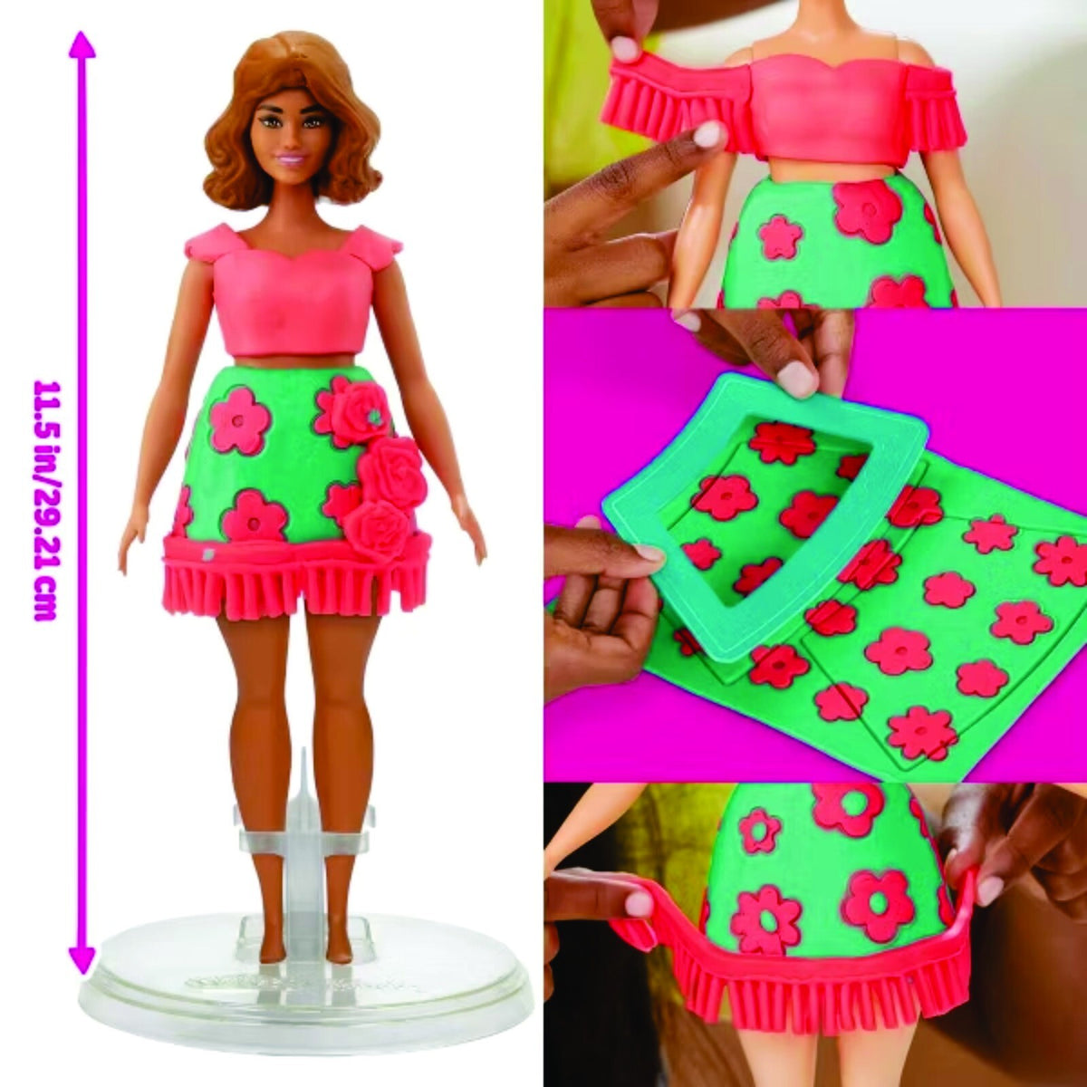 Play-Doh Barbie Florals and Fringe Designer Doll Set NEW IN BOX !!