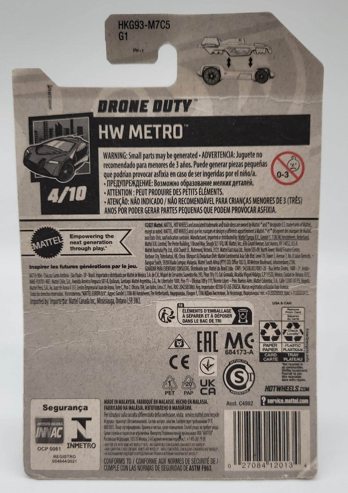 Hot Wheels - 2023 HW Metro 4/10 Drone Duty 102/250 (BBHKG93)