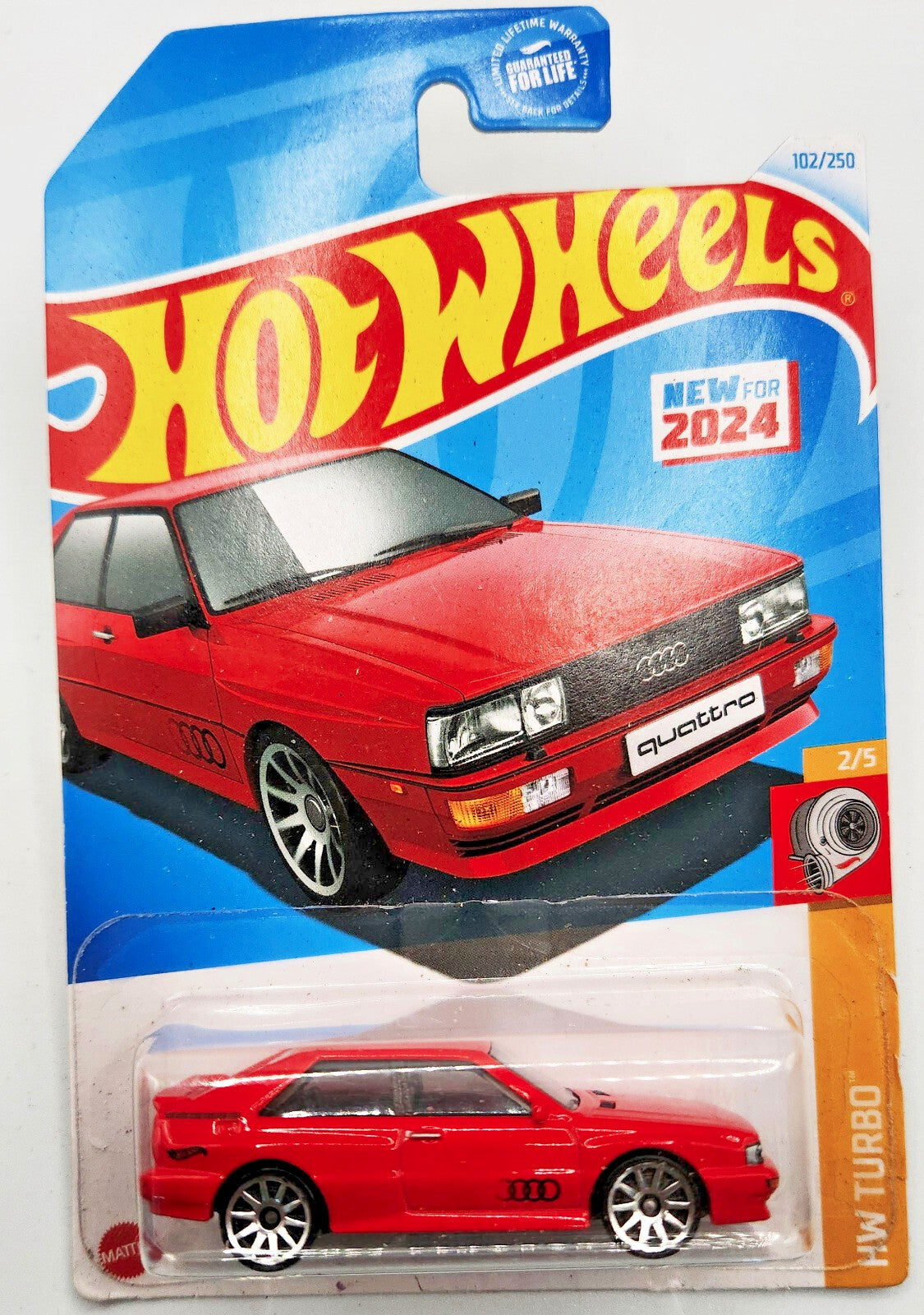 Hot Wheels ‘87 Audi Quattro 2024 2/5 Hw Turbo Red NEW ON BLISTER CARD !!