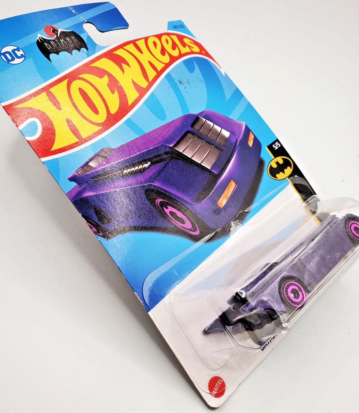 HW Batman The Animated Series Batmobile Purple NEW ON NON-PERFECT BLISTER CARD