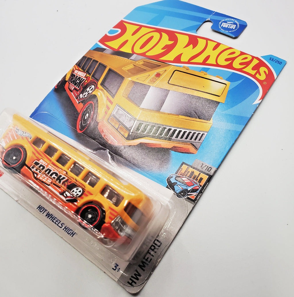 Hot Wheels High Track Bus YELLOW  New on Blister Card