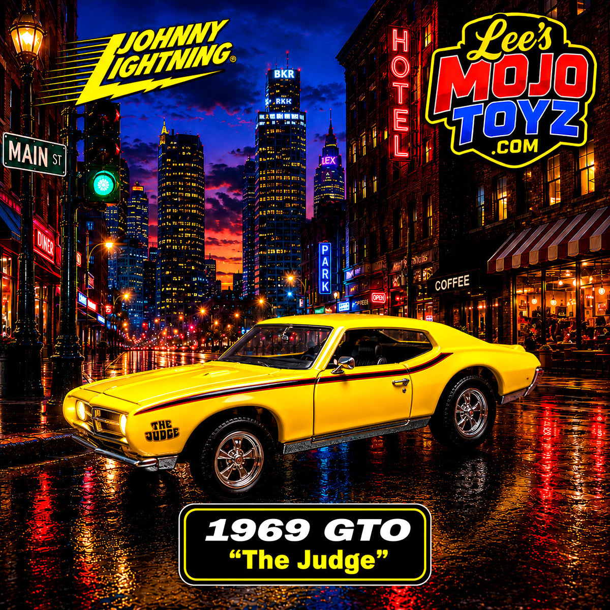 Johnny Lightning Muscle Cars USA 1969 Pontiac GTO Judge Yellow 1:64 Diecast Car