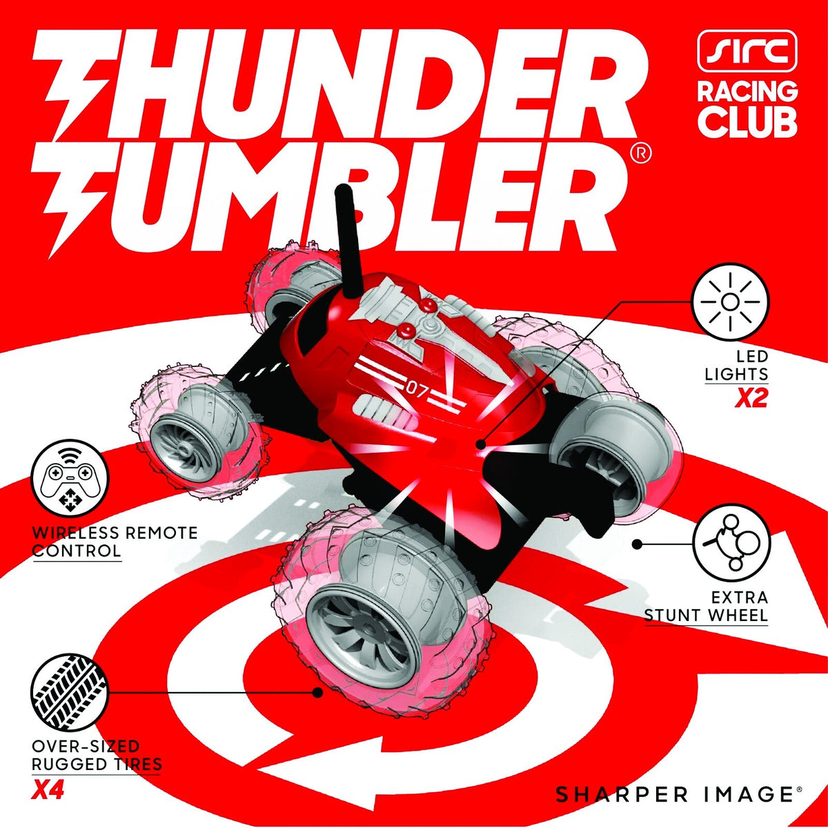 Thunder Tumbler Wireless Remote Control Spinning Car By Sharper Image NEW In BOX