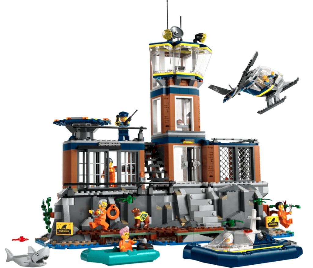 60419 POLICE PRISON ISLAND Lego City Town Legos set Helicopter Boat Shark NEW