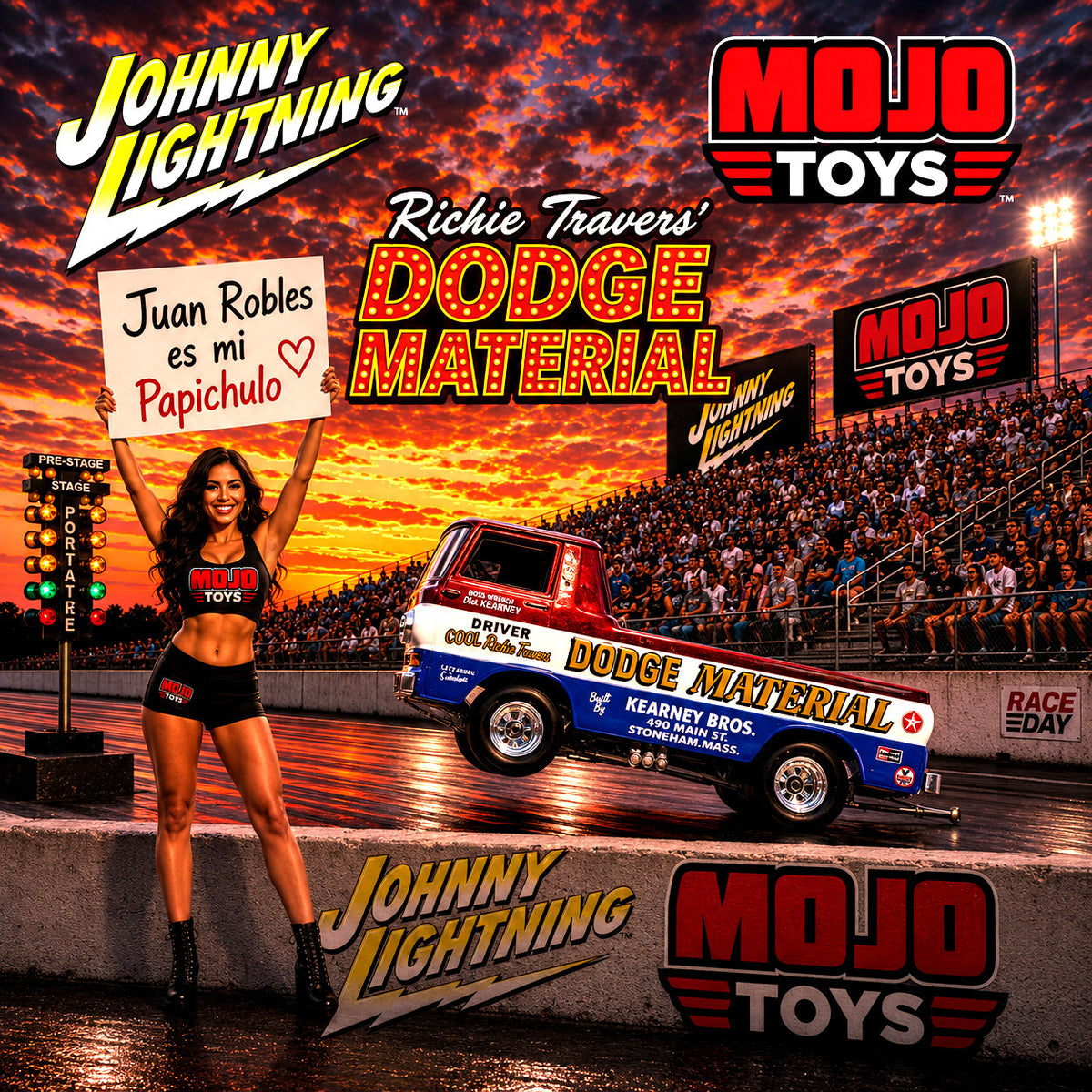 Johnny Lightning Show Stoppers Richie Travers' Dodge Material 1/64 NEW