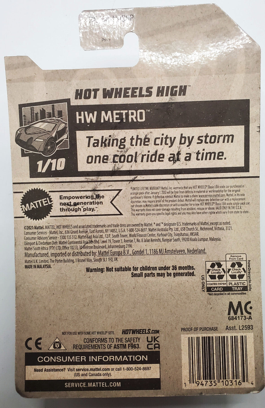 Hot Wheels High Track Bus YELLOW  New on Blister Card