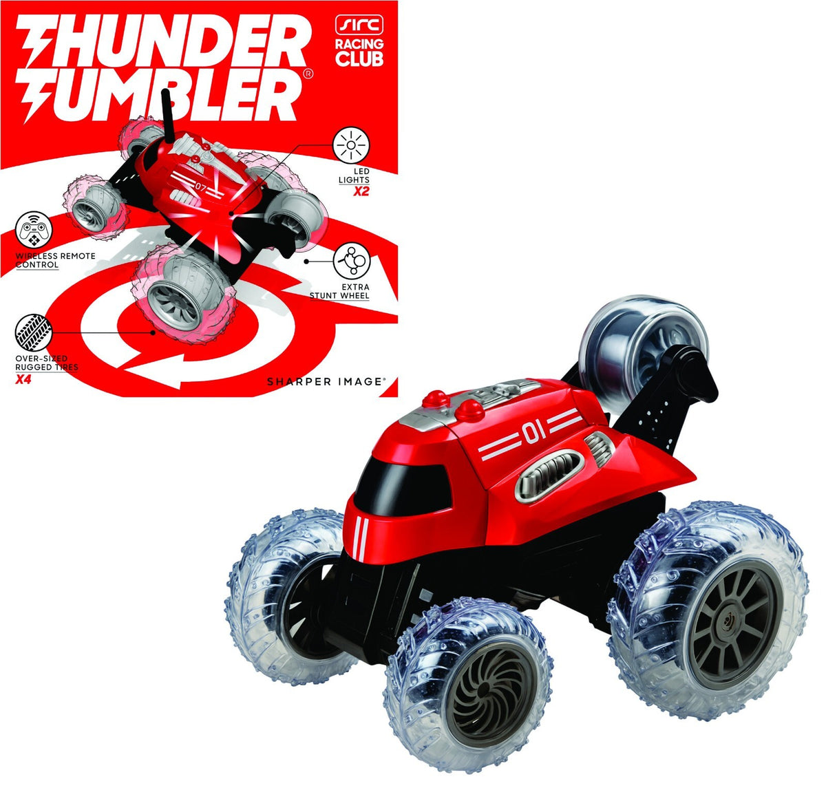 Thunder Tumbler Wireless Remote Control Spinning Car By Sharper Image NEW In BOX