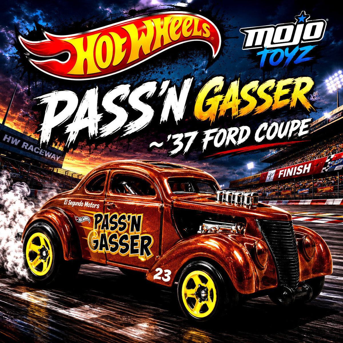 2023 HOT WHEELS PASS'N GASSER ~ '37 FORD COUPE, HW GASSERS #5/5, NEW ON BLISTER