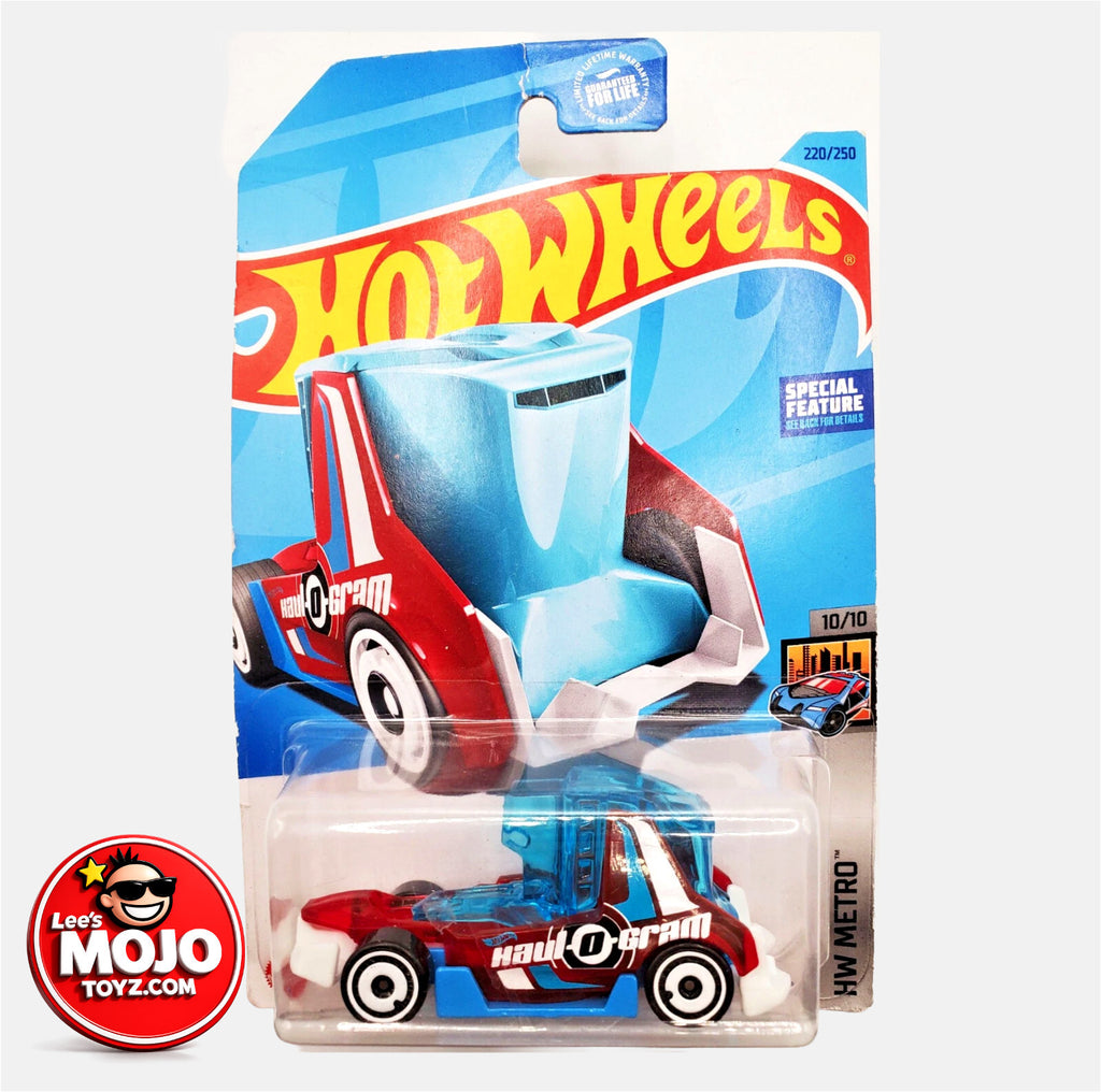Hot Wheels 2023 Haul-O-Gram #220 Blue/Red NEW on Non-Perfect Blister Card