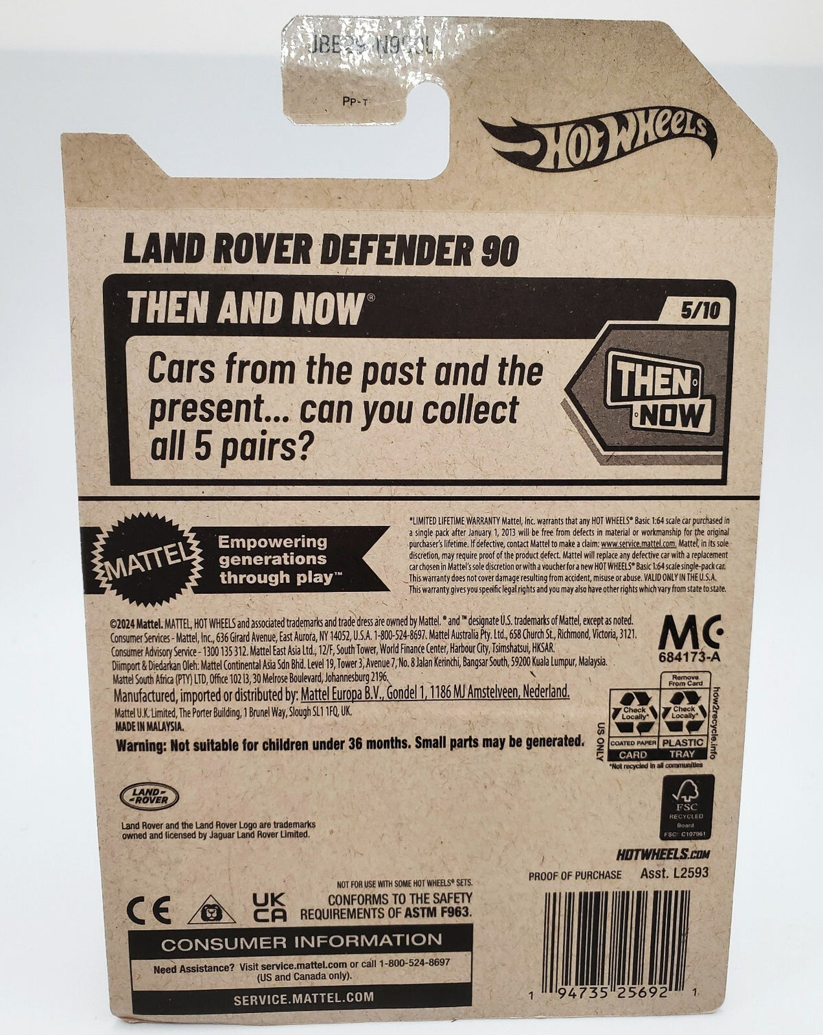 Hot Wheels LAND ROVER DEFENDER 90, Tan, L-Case, NEW ON BLISTER