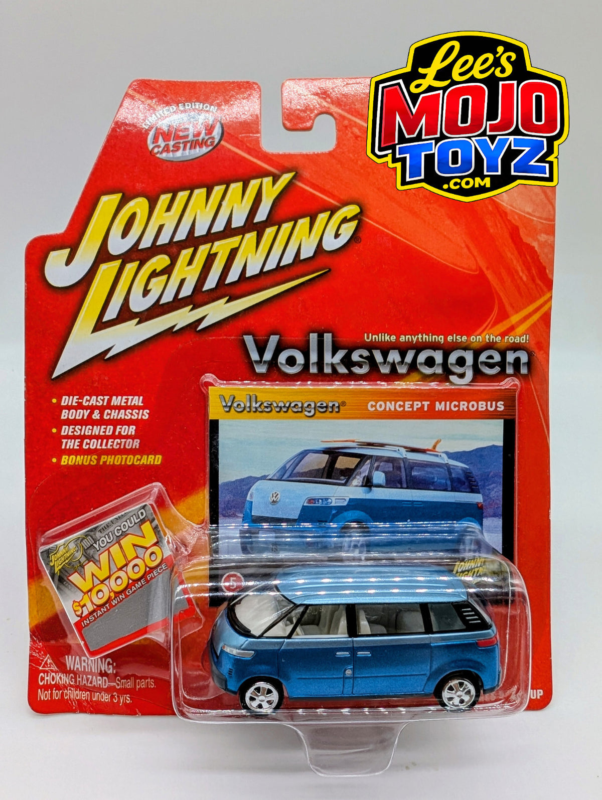 Johnny Lightning BLUE VOLKSWAGEN VW CONCEPT MICROBUS NEW (not perfect blister)