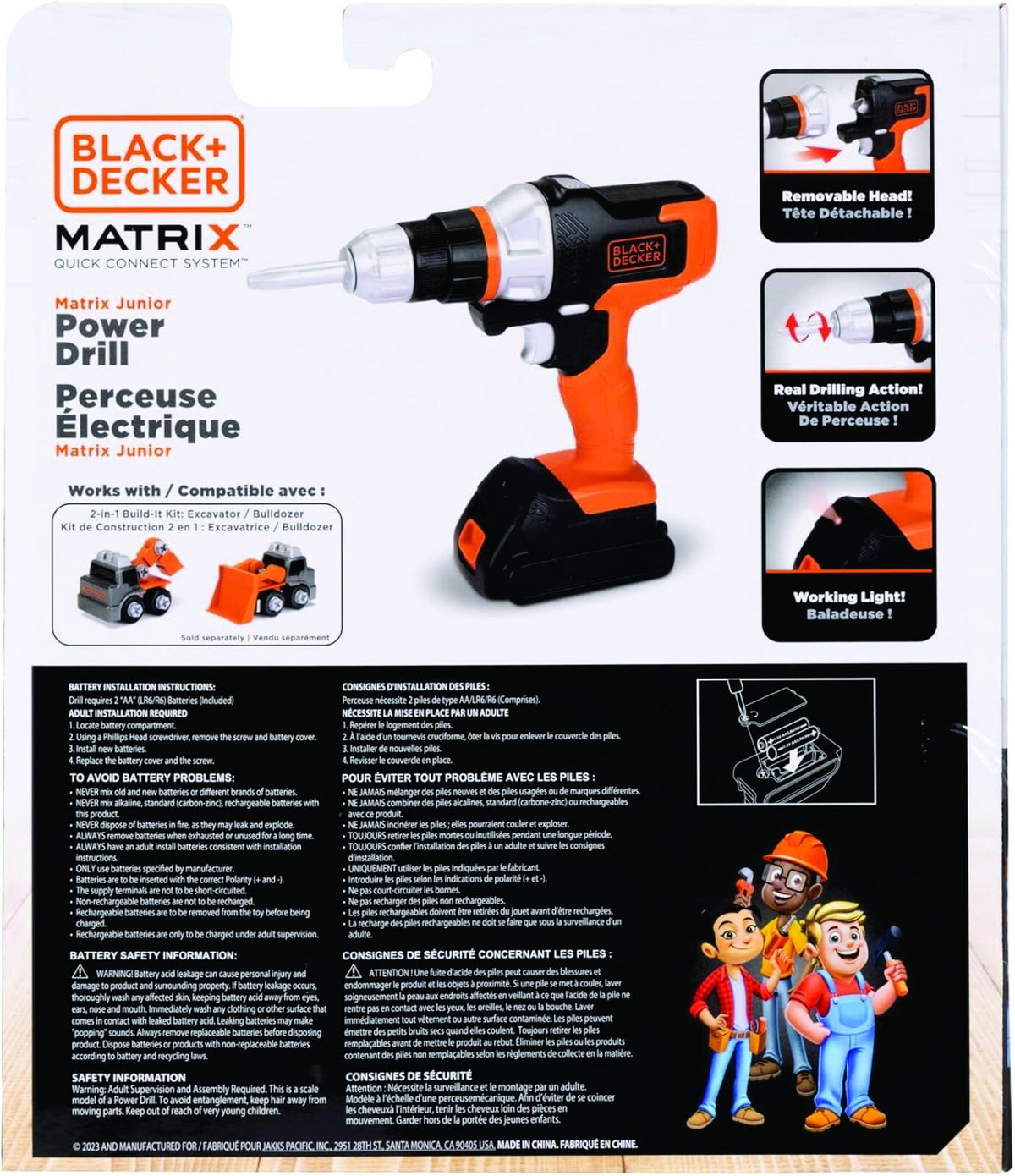 BLACK+DECKER Matrix Jr. Power Drill Kids Tools Play Drill Toy NEW IN BOX !!