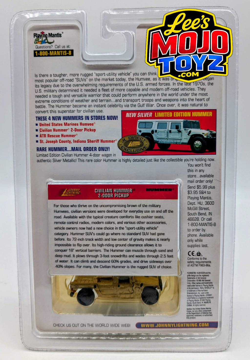 Johnny Lightning White Lightning Hummer Civilian Hummer 2 Door Pickup NEW !!!