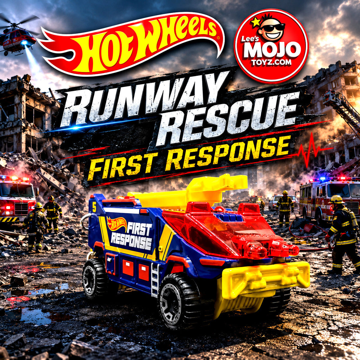 Hot Wheels - Runway Res-Q - 9/250 - HW First Response 3/10 -NEW ON BLISTER CARD