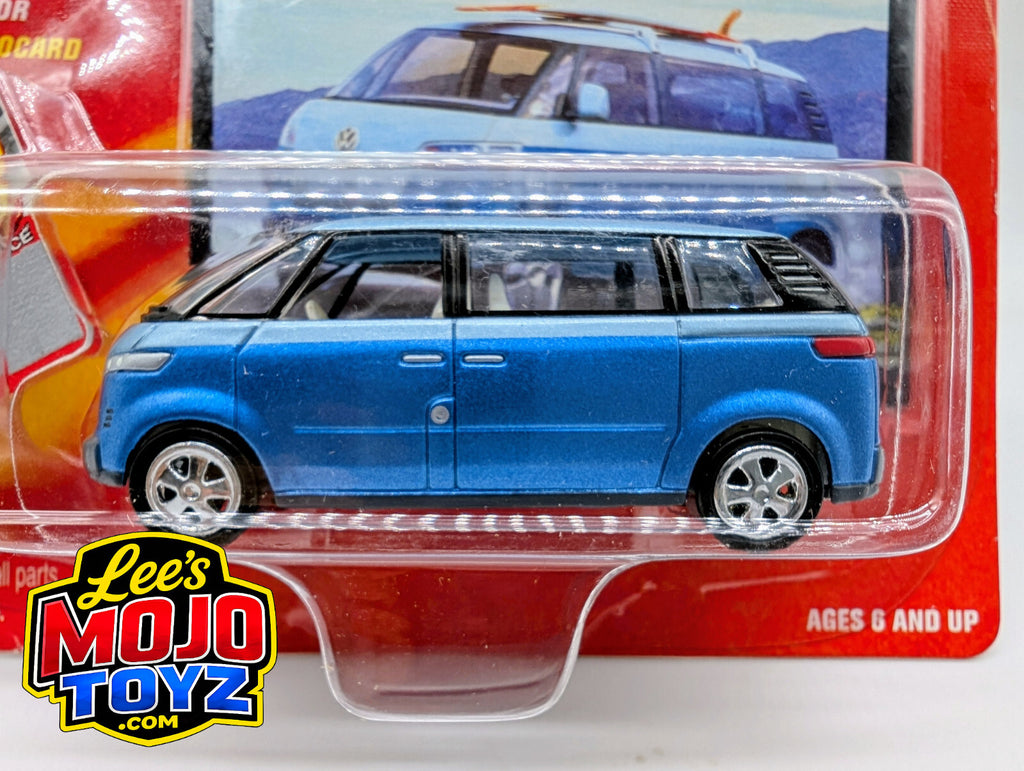 Johnny Lightning BLUE VOLKSWAGEN VW CONCEPT MICROBUS NEW (not perfect blister)