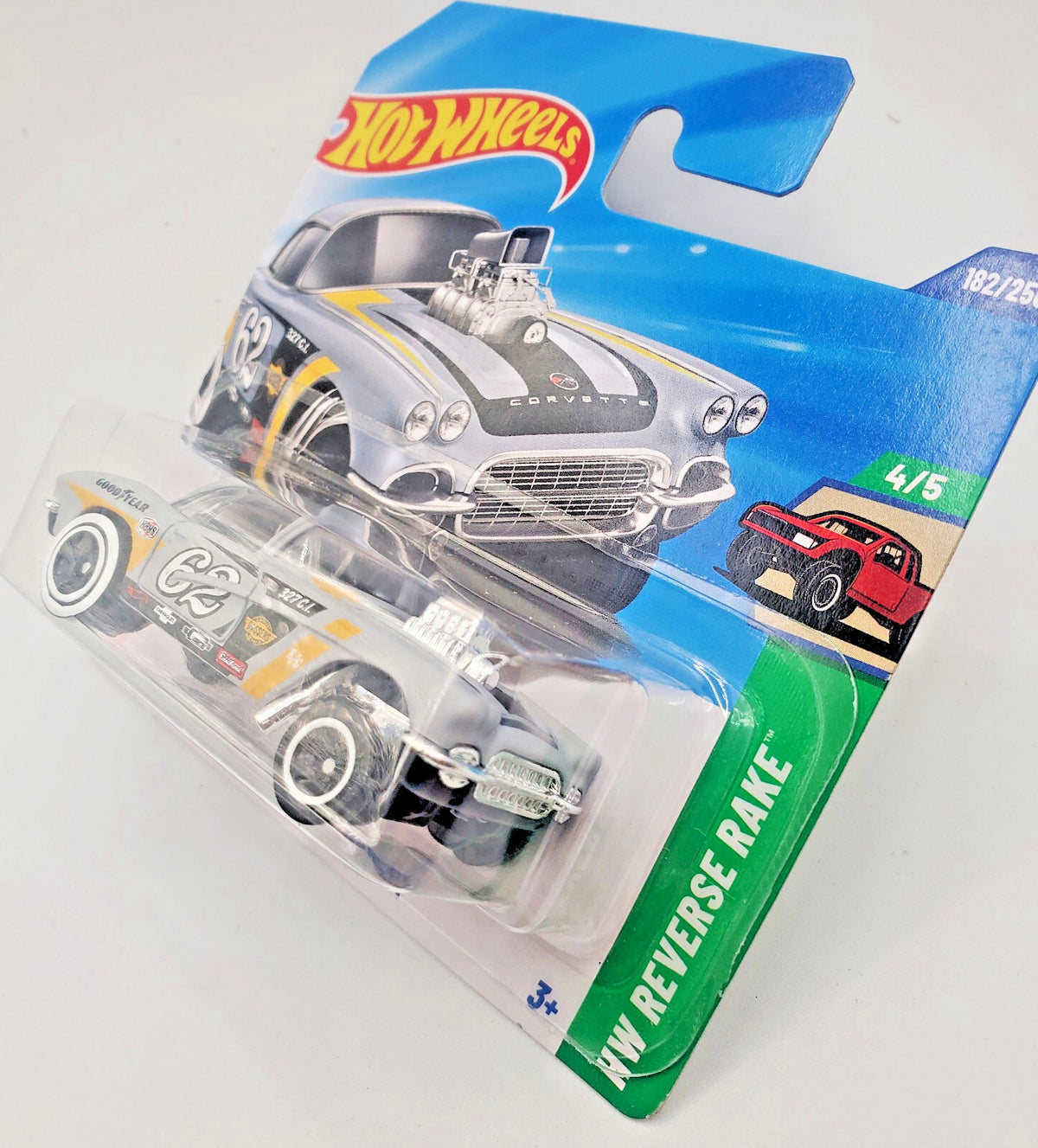 HOT WHEELS MAINLINE CASE J '62 CORVETTE GASSER -SHORT CARD NEW ON BLISTER !!