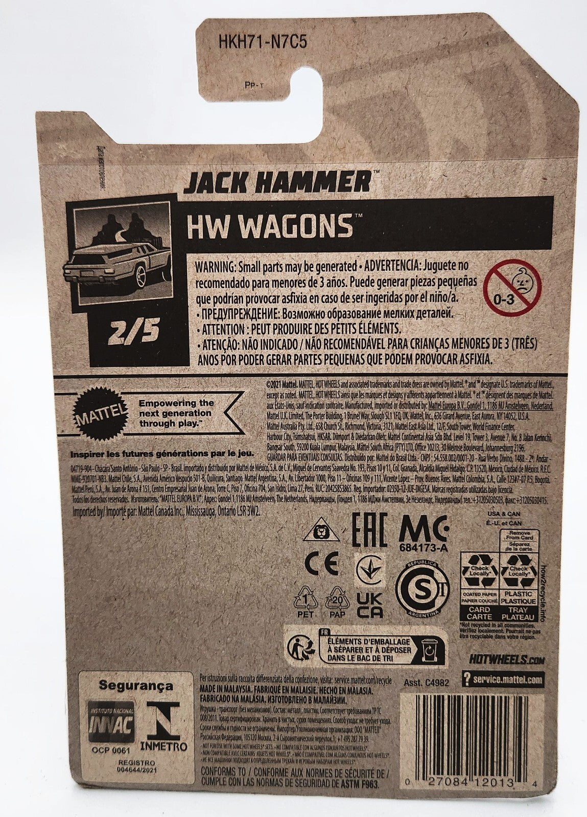 HOT WHEELS HW WAGONS SERIES JACK HAMMER IN BLUE New On Blister Card !!
