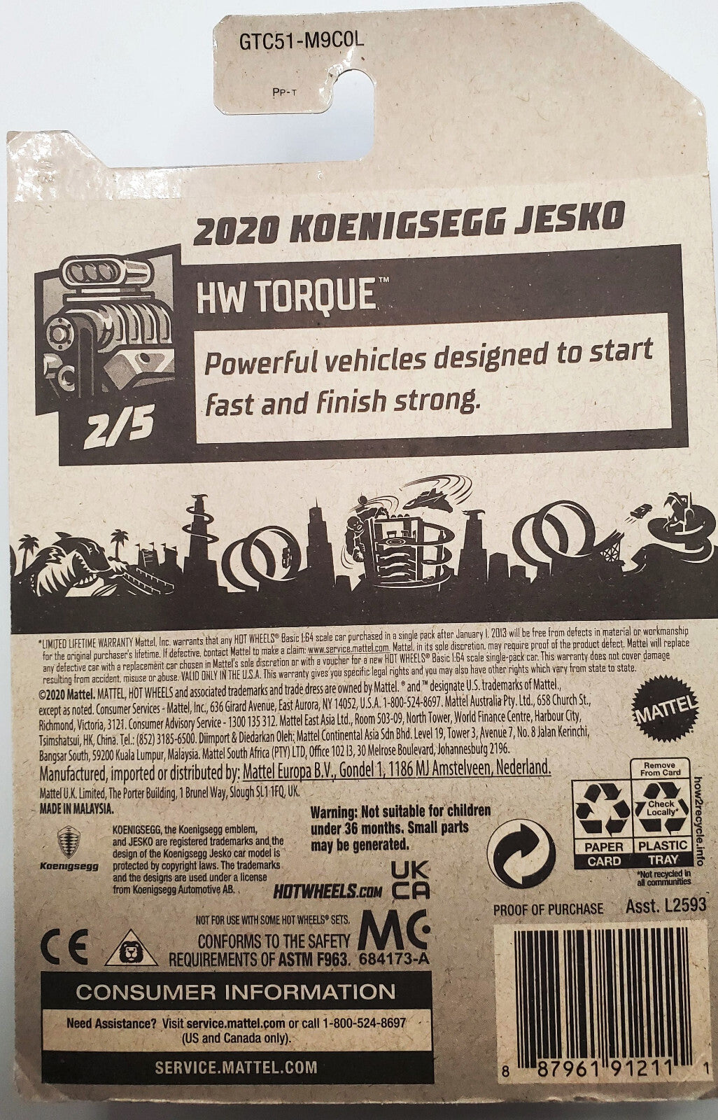 Hot Wheels Torque White 2020 Koenigsegg Jesko #86 A5 NEW ON BLISTER CARD !!