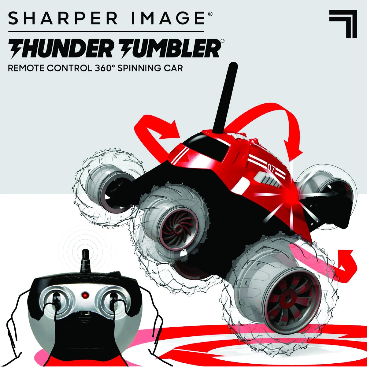 Thunder Tumbler Wireless Remote Control Spinning Car By Sharper Image NEW In BOX